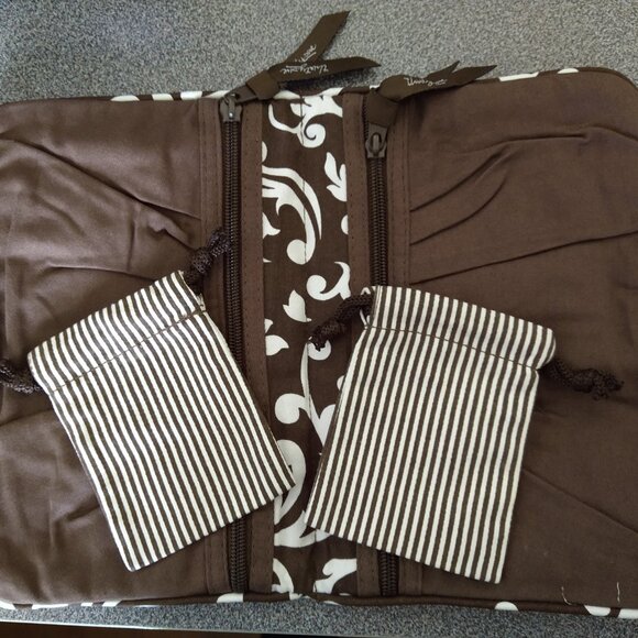 Thirty One Jewelry Travel Cushion Pouch Organizer Storage Brown - Picture 3 of 3